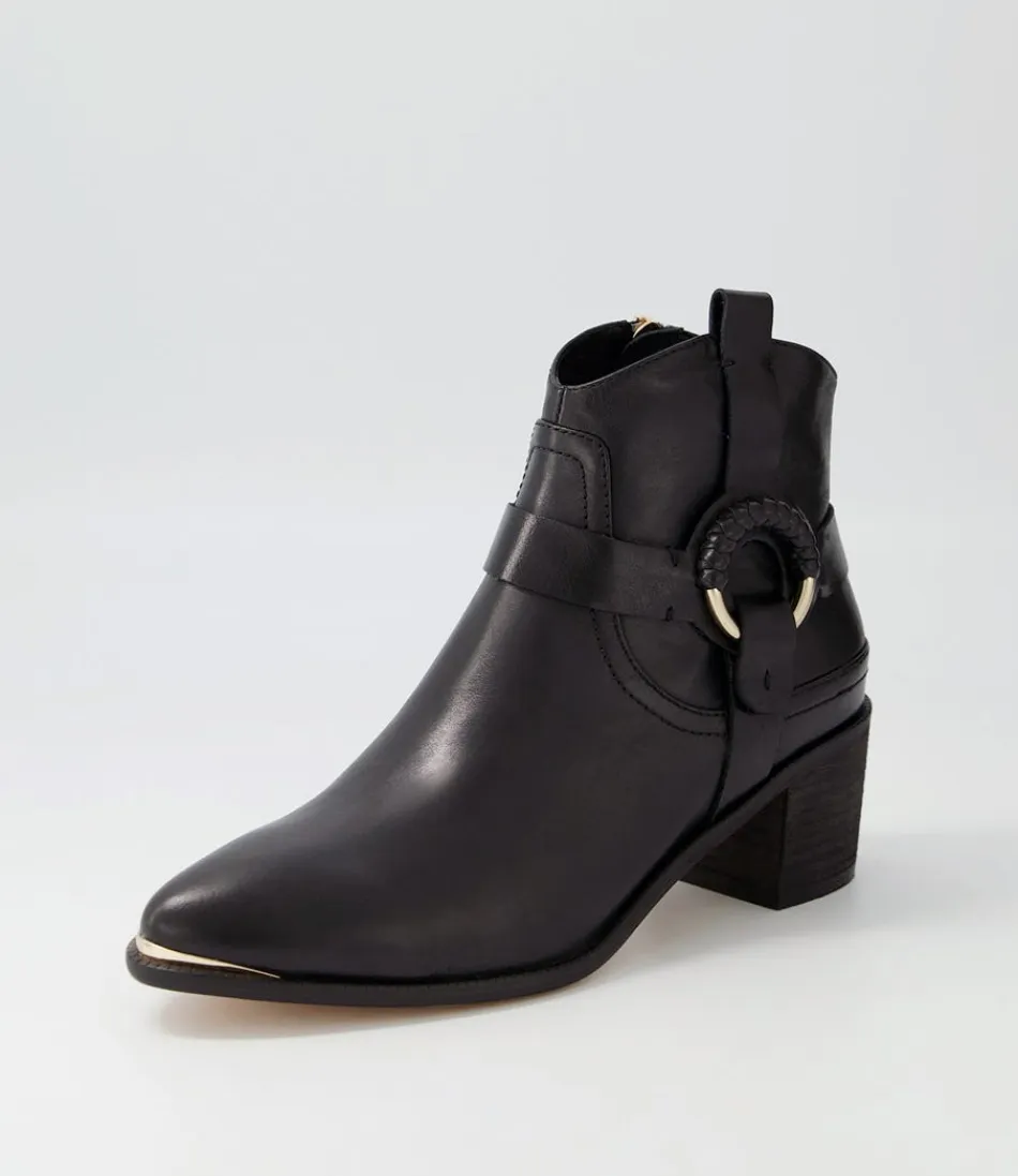 Women DJANGO & JULIETTE Boots<Hoyo Black Leather Ankle Boots