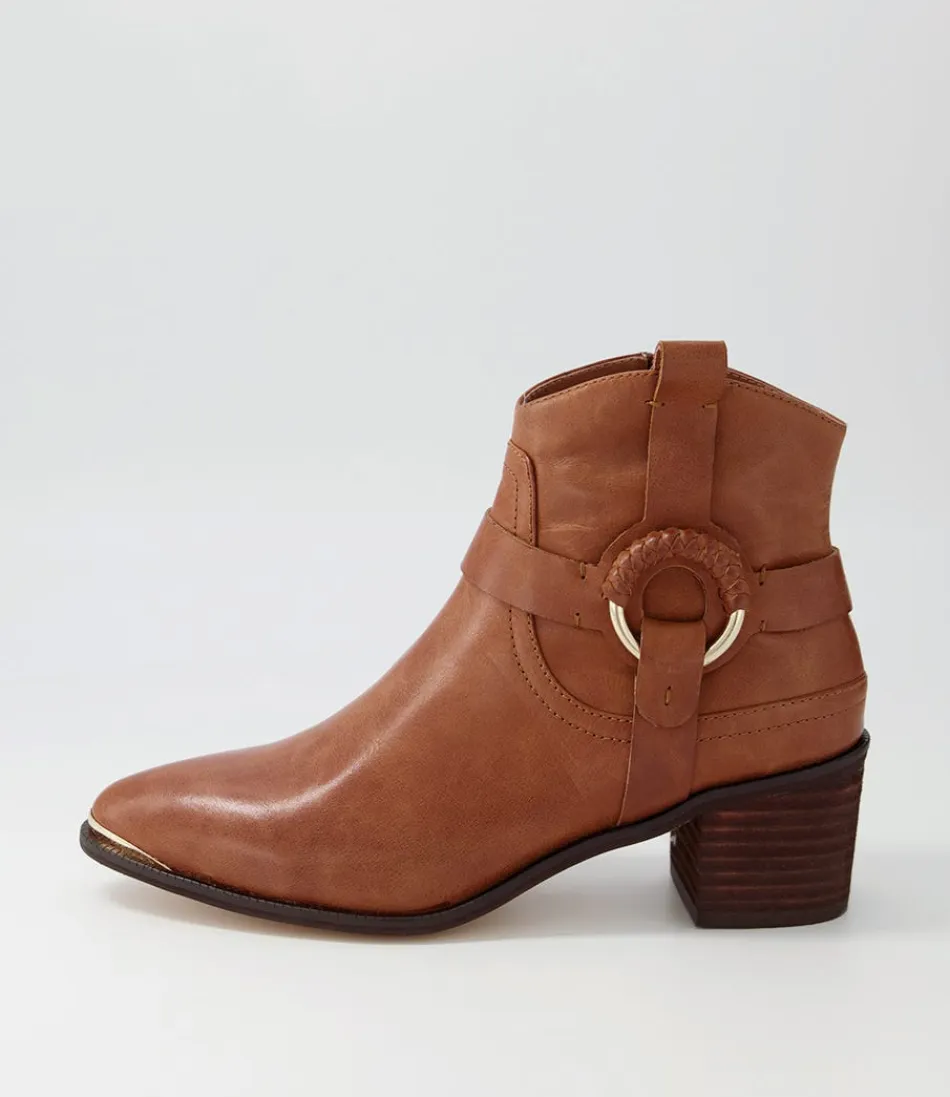 Women DJANGO & JULIETTE Boots<Hoyo Cognac Leather Ankle Boots