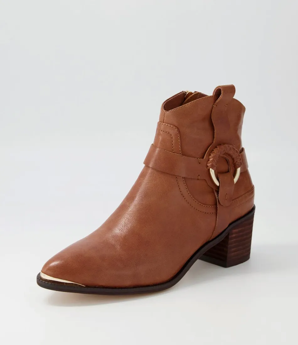 Women DJANGO & JULIETTE Boots<Hoyo Cognac Leather Ankle Boots