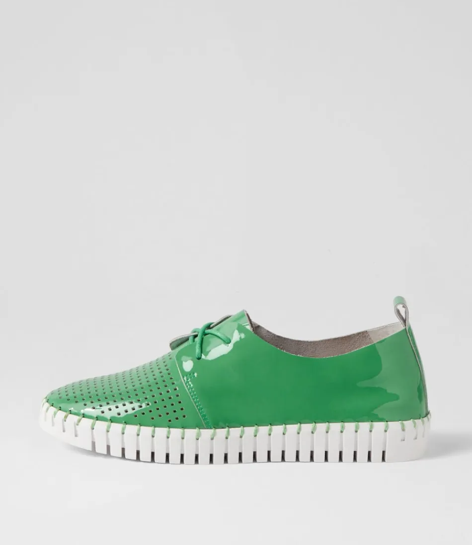 Women DJANGO & JULIETTE Sneakers<Huston Emerald White Patent Leather Sneakers