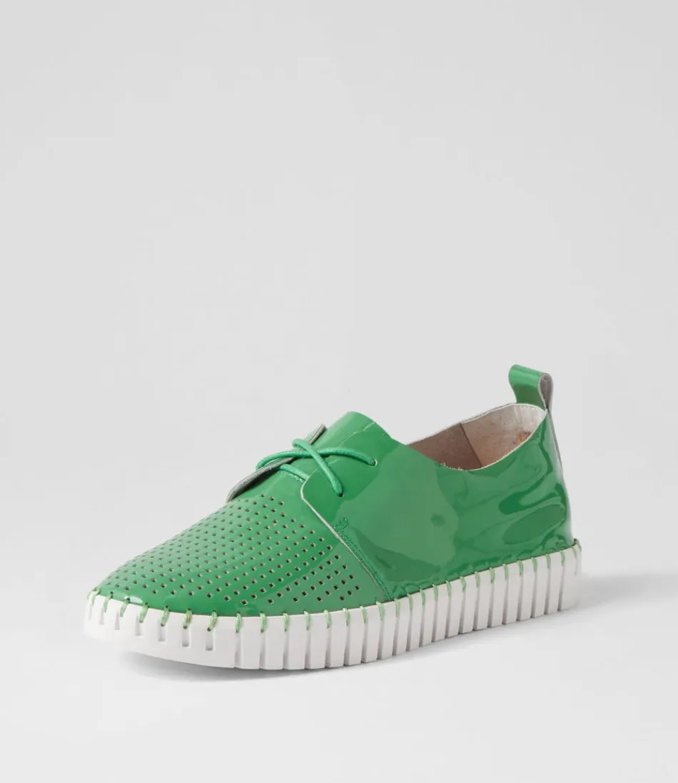 Women DJANGO & JULIETTE Sneakers<Huston Emerald White Patent Leather Sneakers