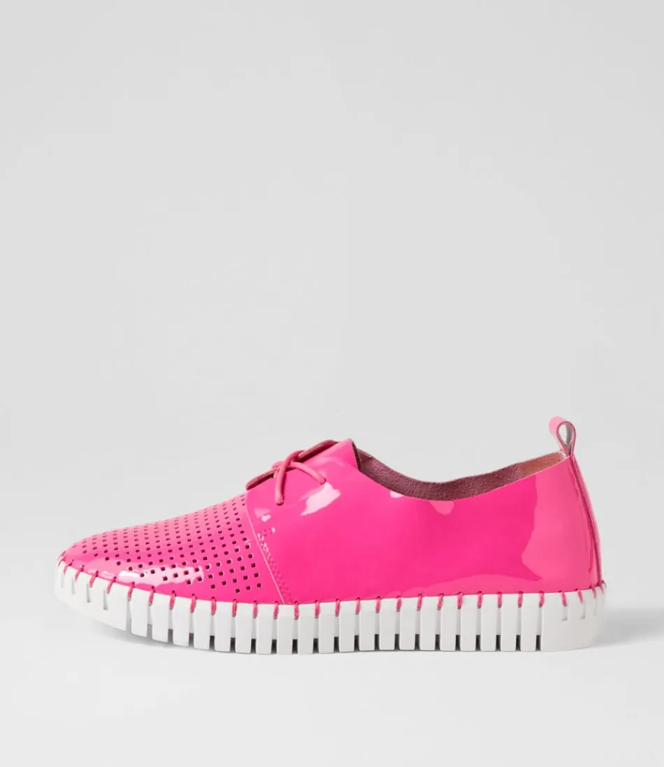 Women DJANGO & JULIETTE Sneakers<Huston Hot Pink White Patent Leather Sneakers