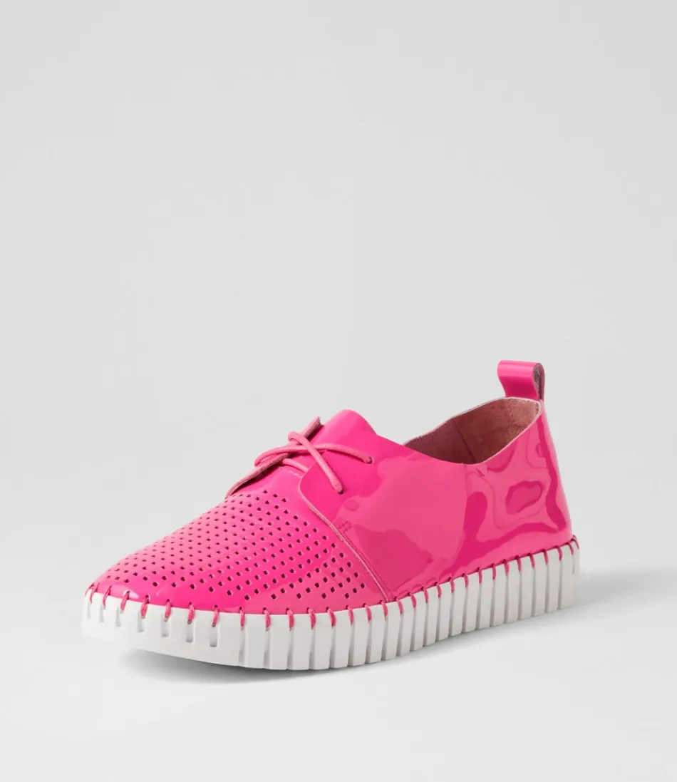 Women DJANGO & JULIETTE Sneakers<Huston Hot Pink White Patent Leather Sneakers