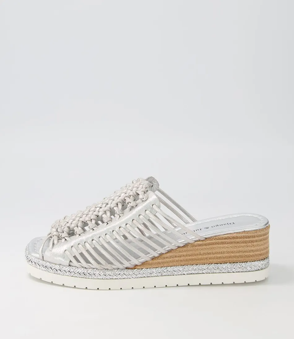 Women DJANGO & JULIETTE Espadrilles<Ianto Silver Scratch Leather Espadrilles