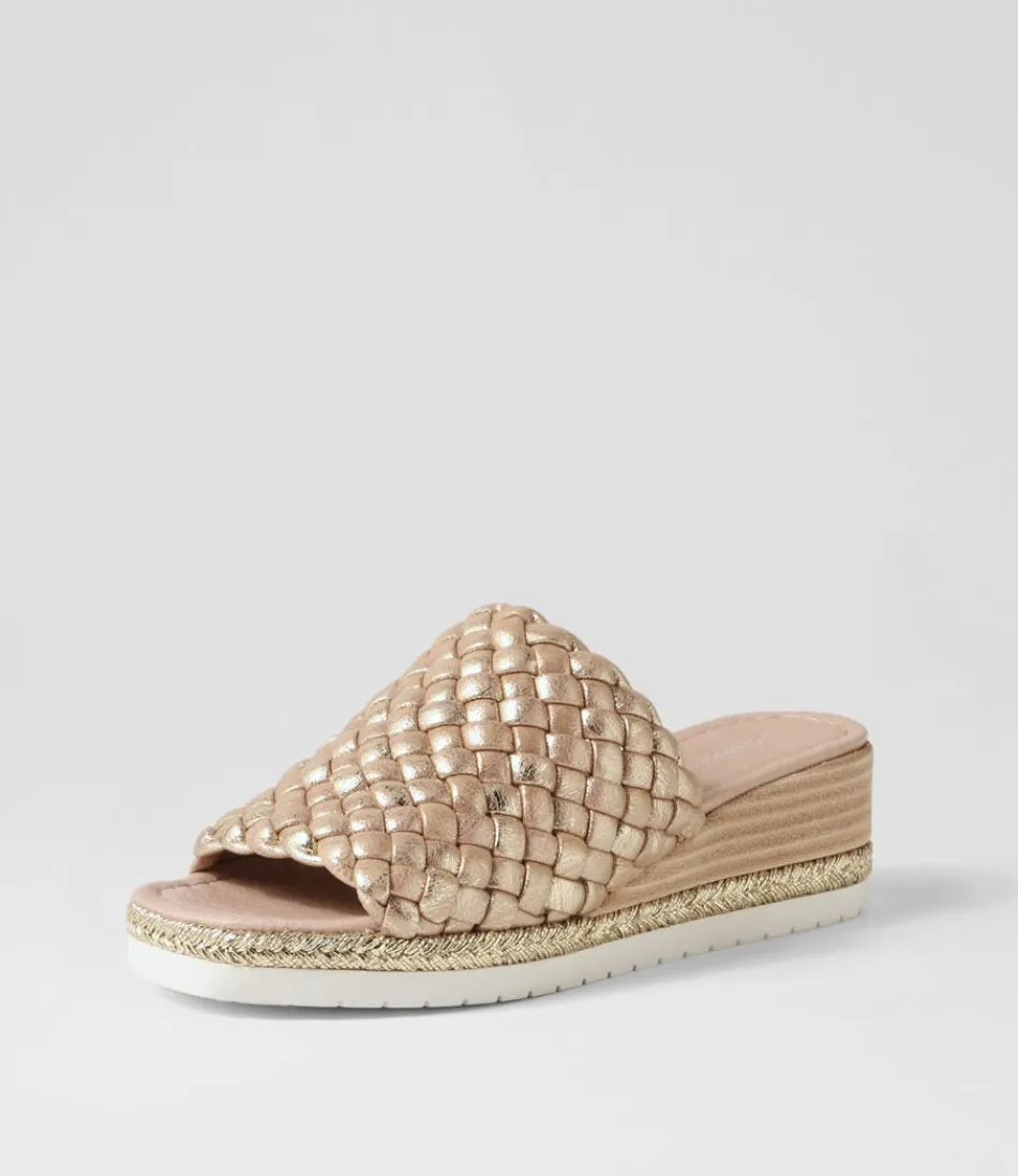 Women DJANGO & JULIETTE Espadrilles<Idalis Old Gold Scratch Leather Sandals