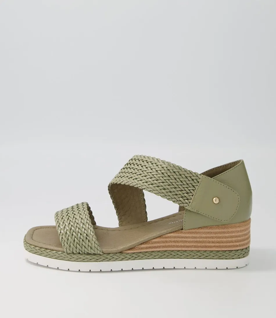 Women DJANGO & JULIETTE Espadrilles<Ide Khaki Weave Leather Espadrilles