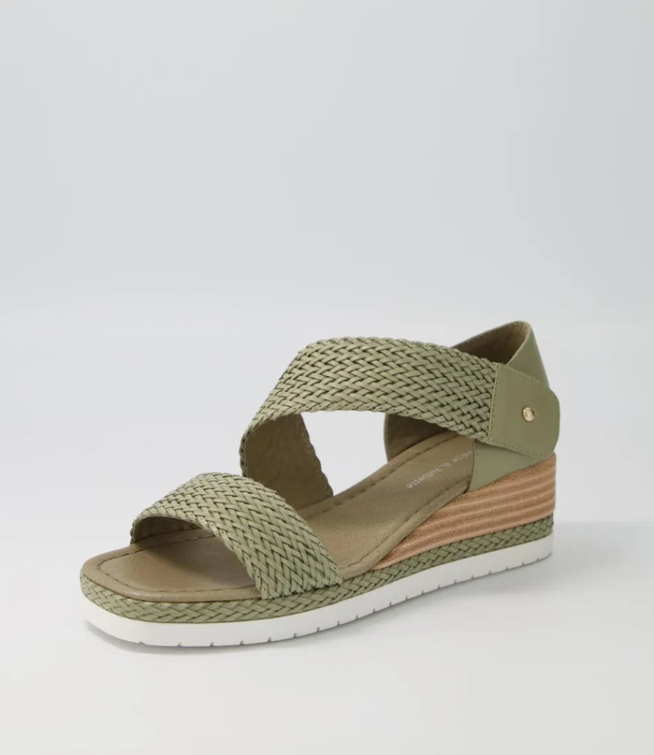 Women DJANGO & JULIETTE Espadrilles<Ide Khaki Weave Leather Espadrilles