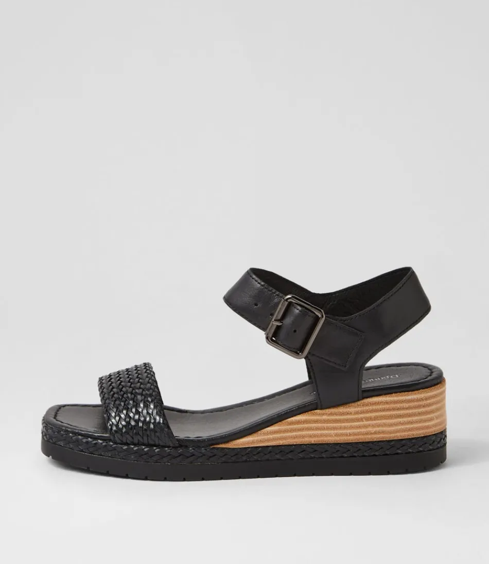 Women DJANGO & JULIETTE Espadrilles<Imari Black Weave Leather Sandals