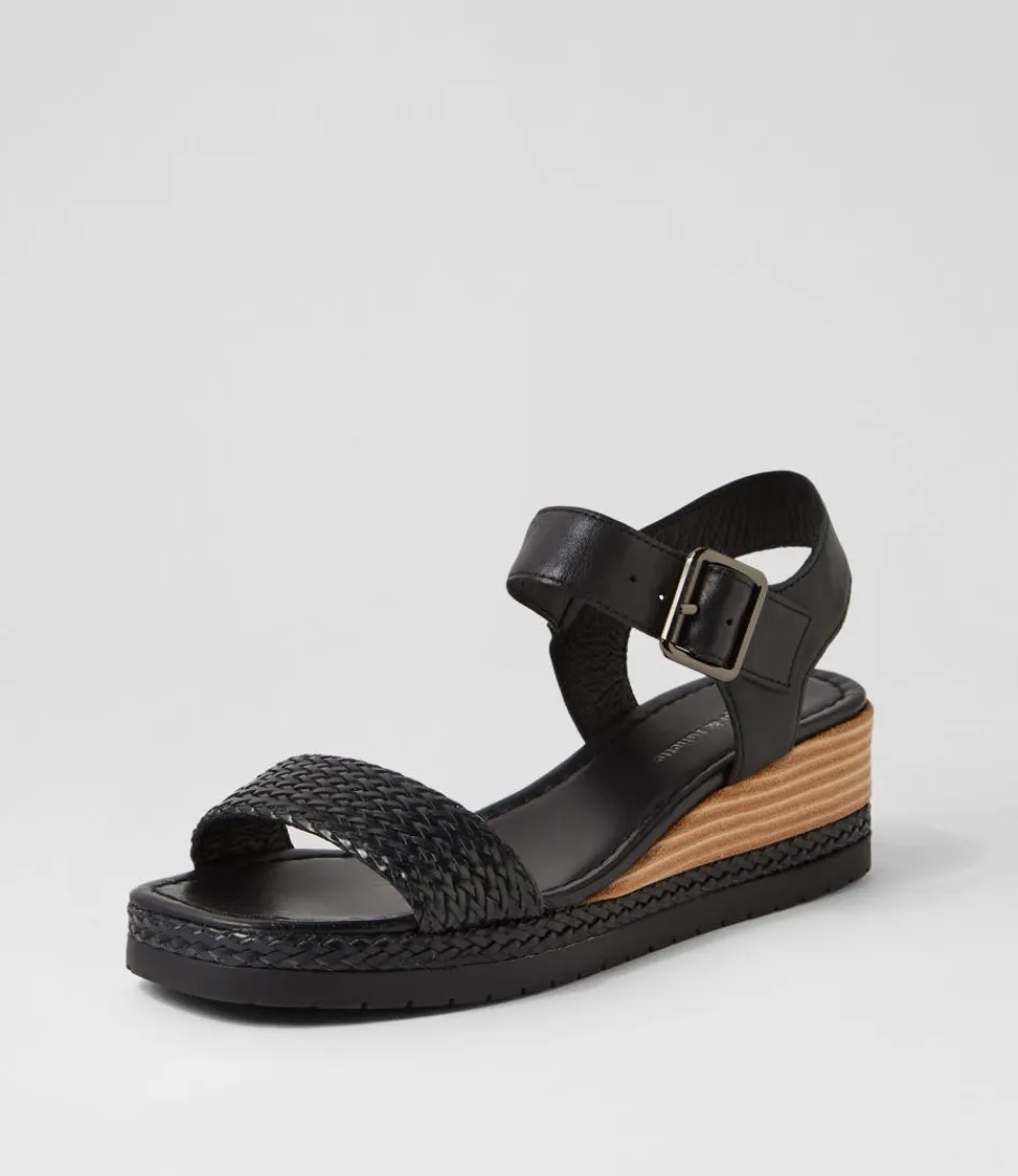 Women DJANGO & JULIETTE Espadrilles<Imari Black Weave Leather Sandals