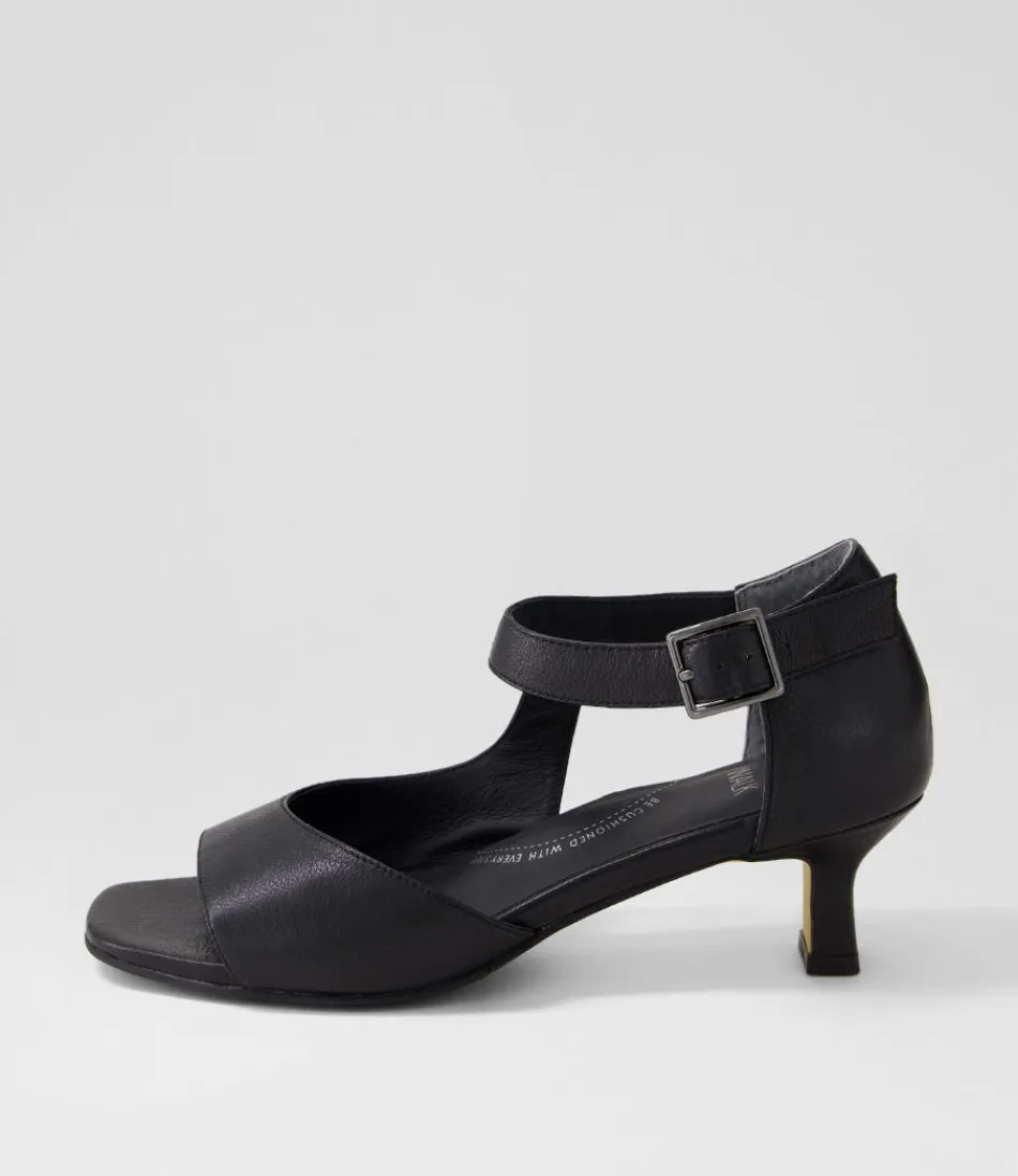 Women ZIERA Heels<Irunn Xw Black Leather Sandals