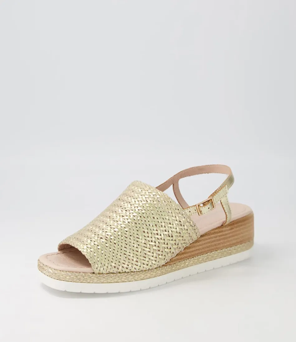 Women DJANGO & JULIETTE Espadrilles<Issah Old Gold Weave Leather Espadrilles