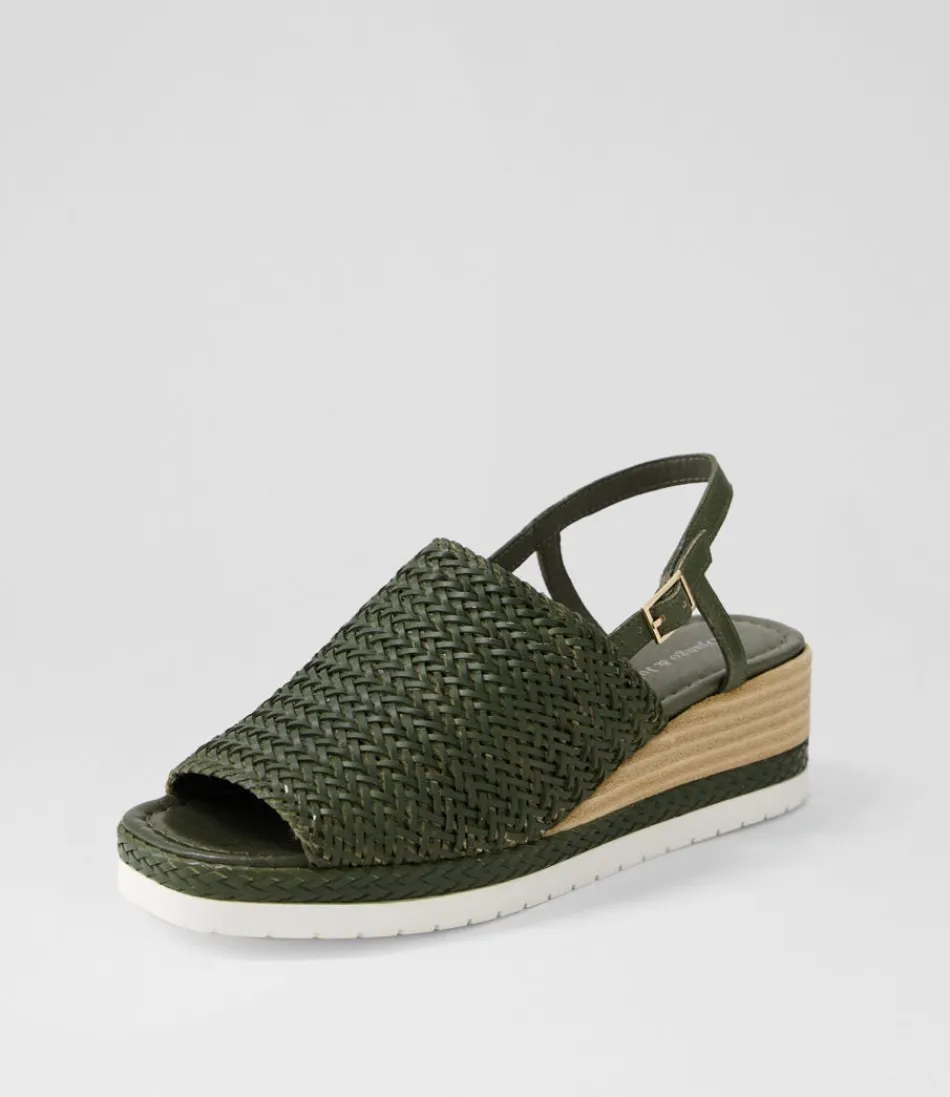 Women DJANGO & JULIETTE Espadrilles<Issah Olive Weave Leather Espadrilles