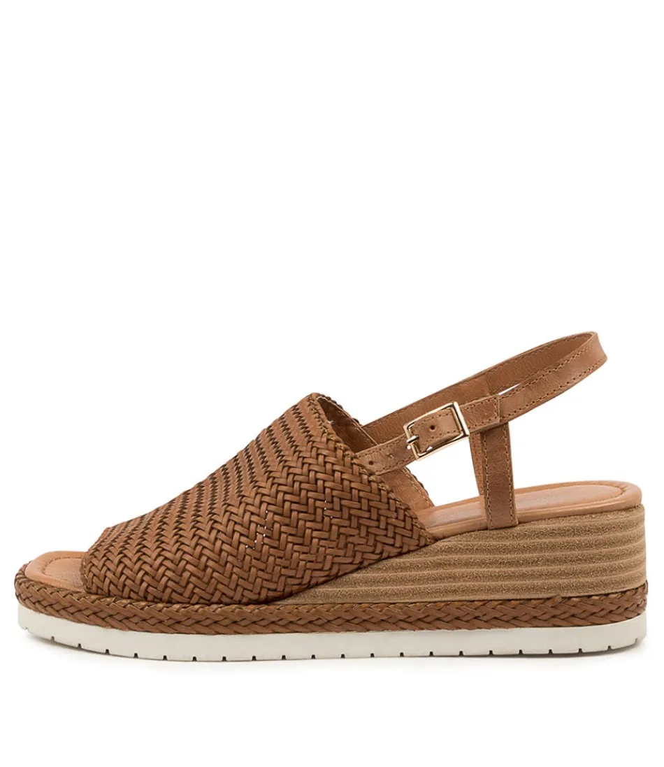 Women DJANGO & JULIETTE Wedges<Issah Tan Weave-Leather