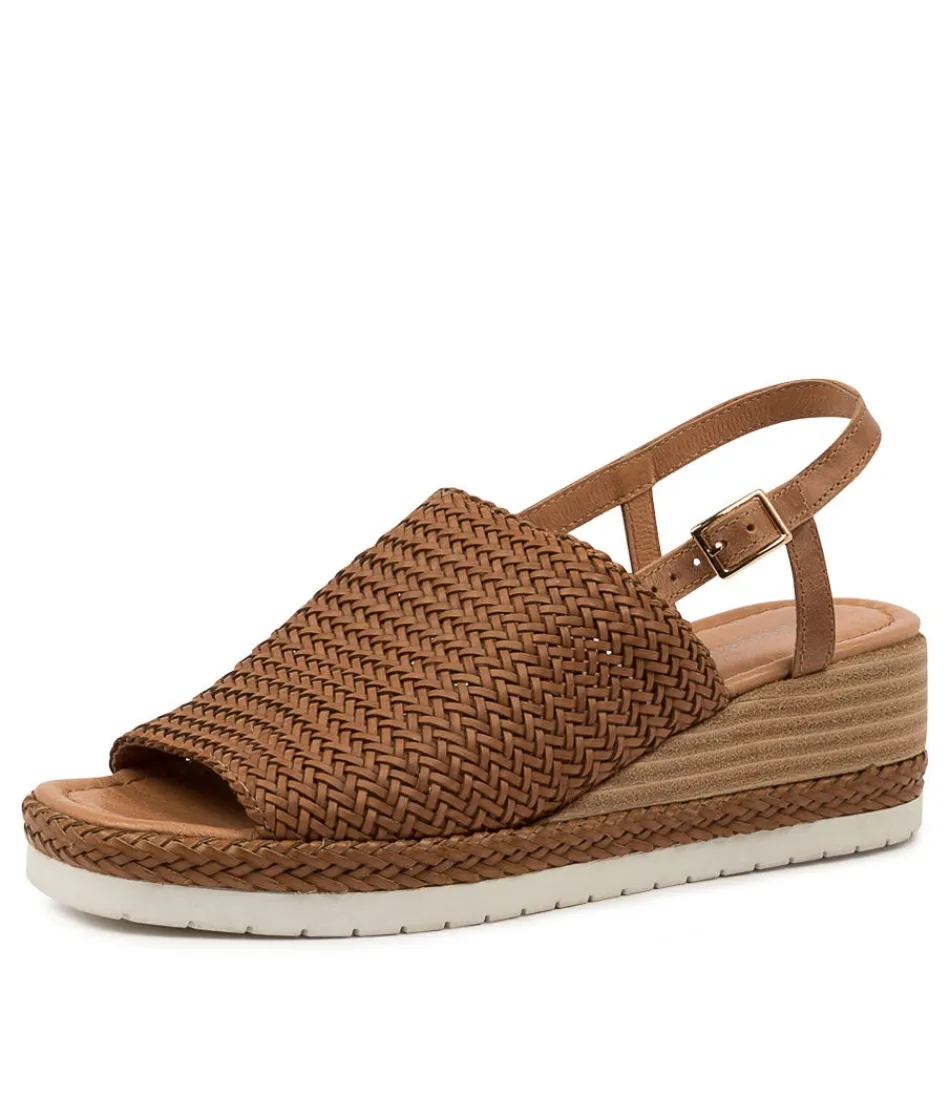 Women DJANGO & JULIETTE Wedges<Issah Tan Weave-Leather