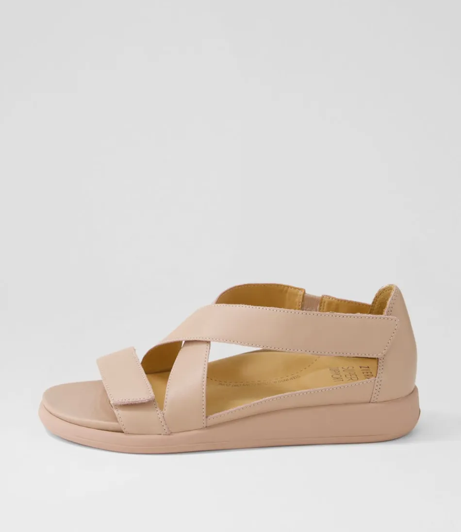 Women ZIERA Wedges<Issy W Blush Leather Sandals