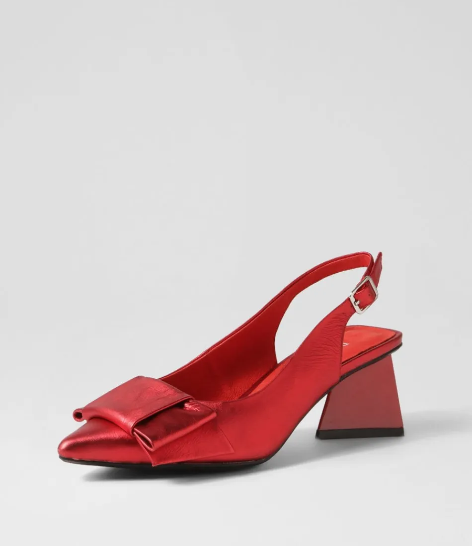 Women DJANGO & JULIETTE Heels<Itzel Red Satin Leather Heels