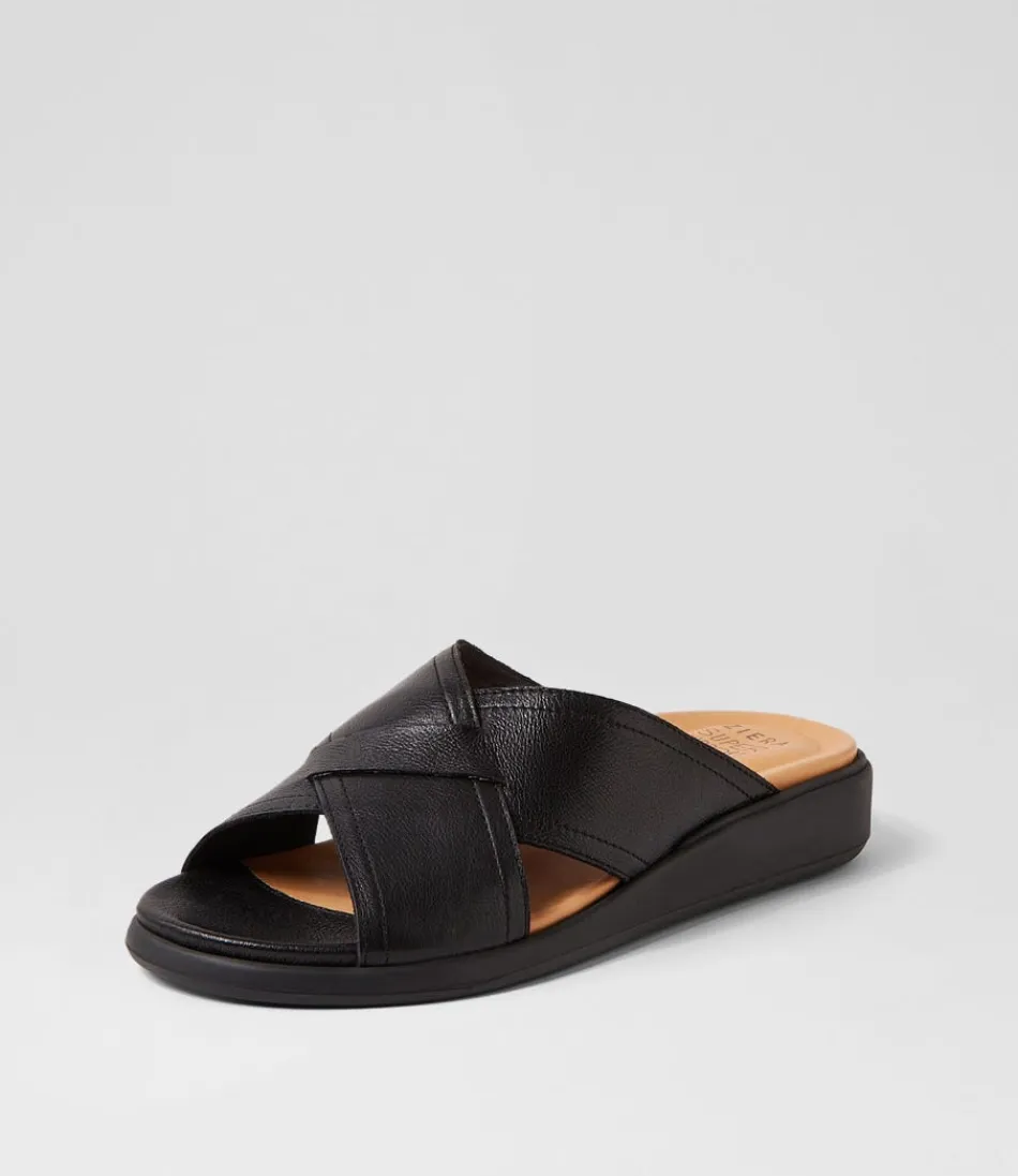 Women ZIERA Flats<Iyolo W Black Leather Slides