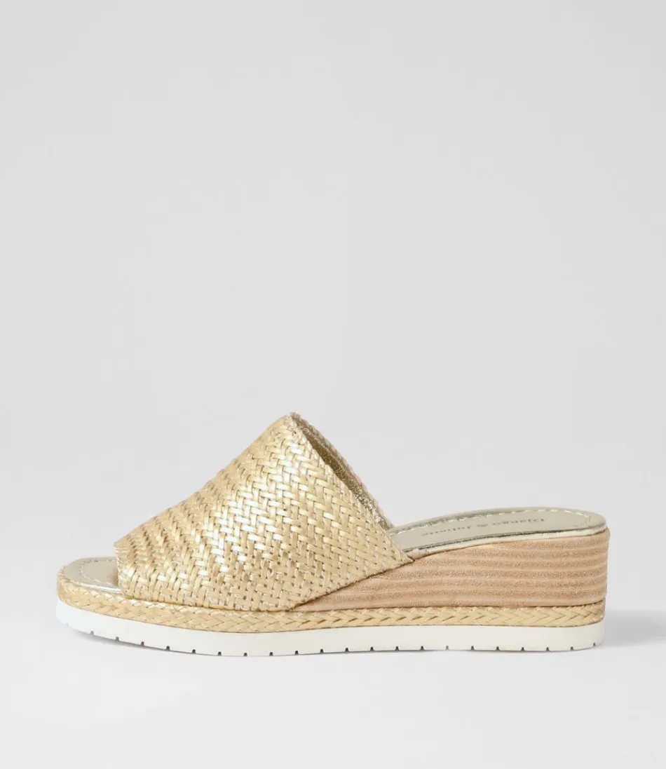 Women DJANGO & JULIETTE Espadrilles<Izze Old Gold Weave Sandals