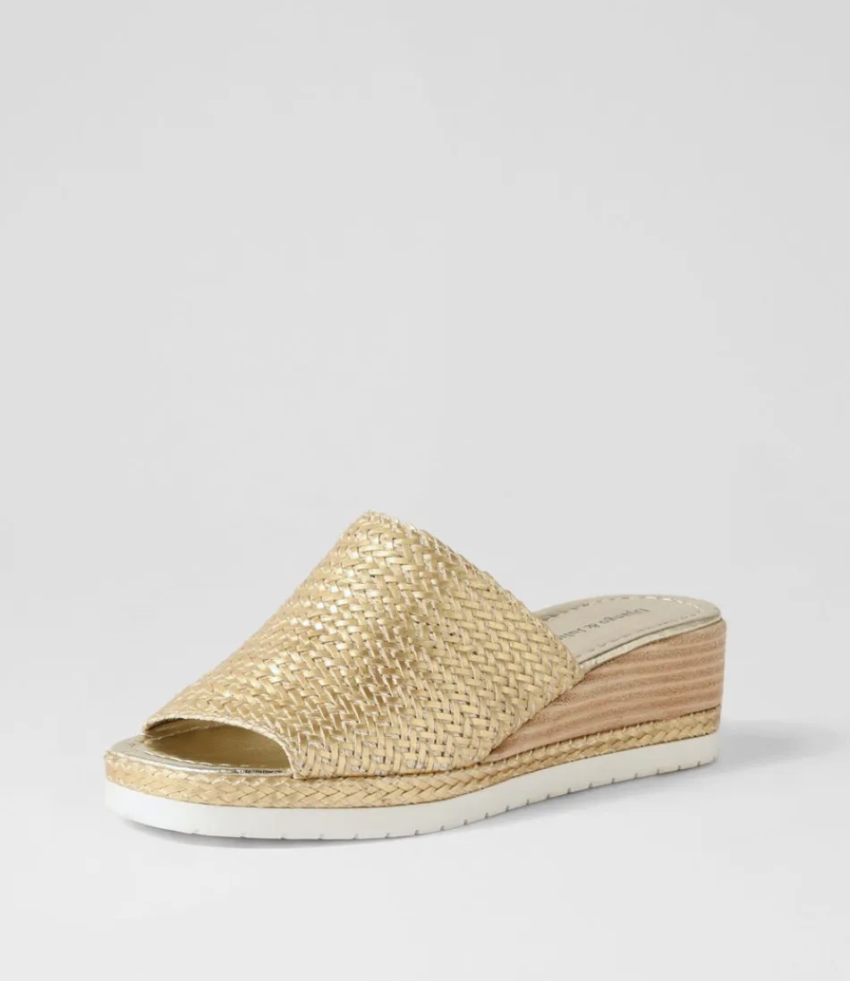 Women DJANGO & JULIETTE Espadrilles<Izze Old Gold Weave Sandals