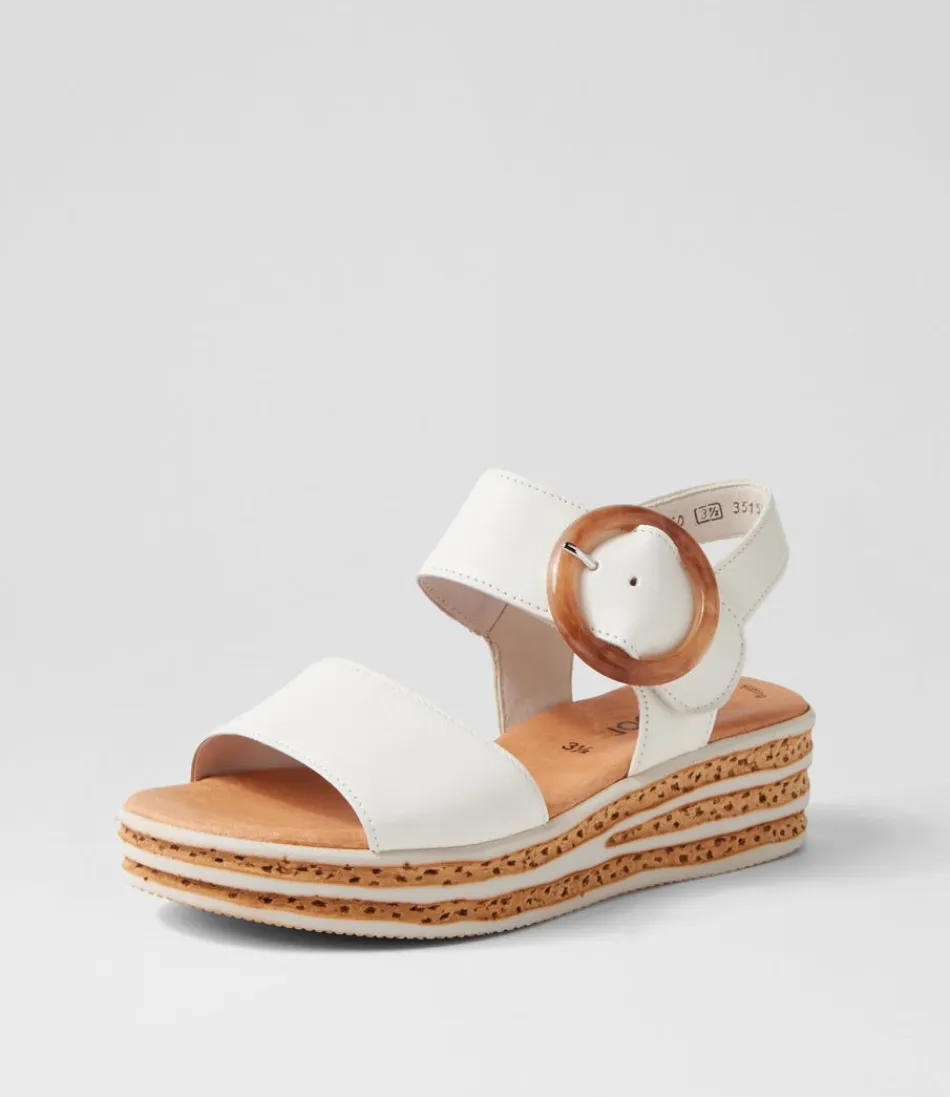 Women GABOR Comfort<Jale Latte Leather Sandals