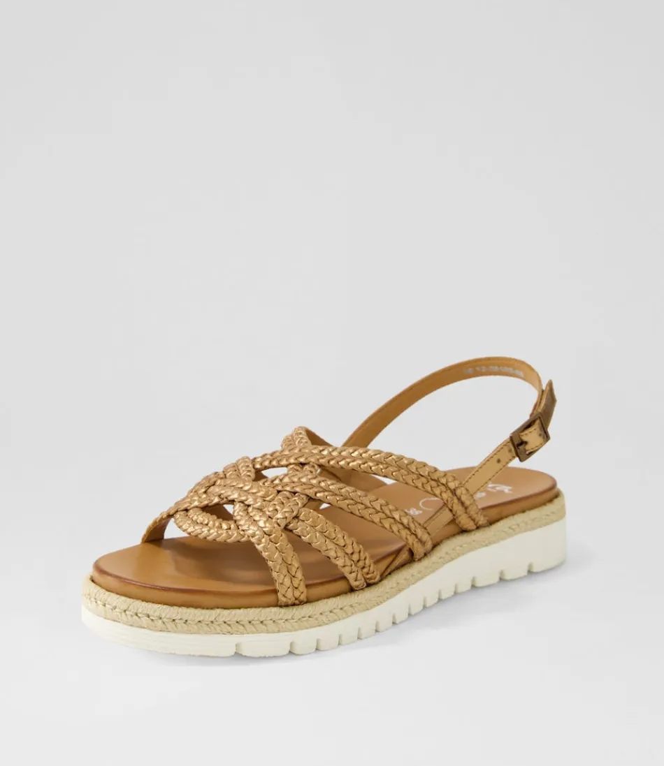 Women ARA Comfort<Jamaika 3 Whiskey Leather Sandals