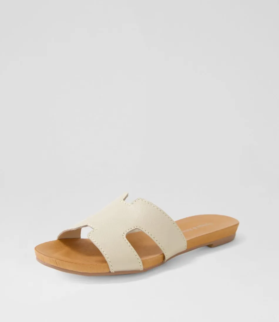 Women DJANGO & JULIETTE Flats<Jamel Almond Leather Slides