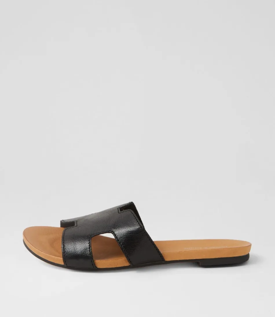 Women DJANGO & JULIETTE Flats<Jamel Black Leather Slides