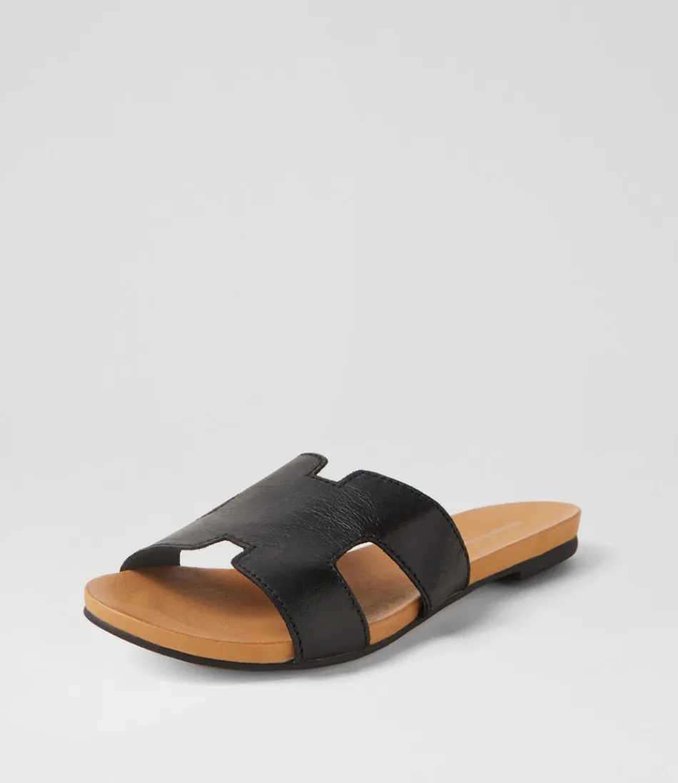 Women DJANGO & JULIETTE Flats<Jamel Black Leather Slides