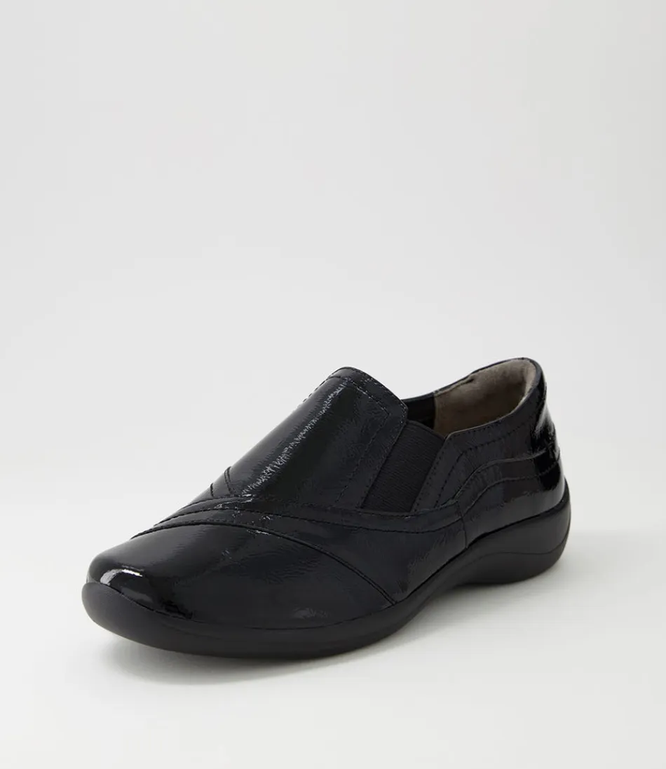 Women ZIERA Comfort<Java Xf Black Patent Leather Flat Shoes