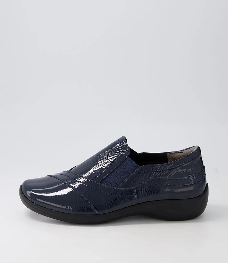 Women ZIERA Comfort<Java Xf Navy Patent Leather Flat Shoes