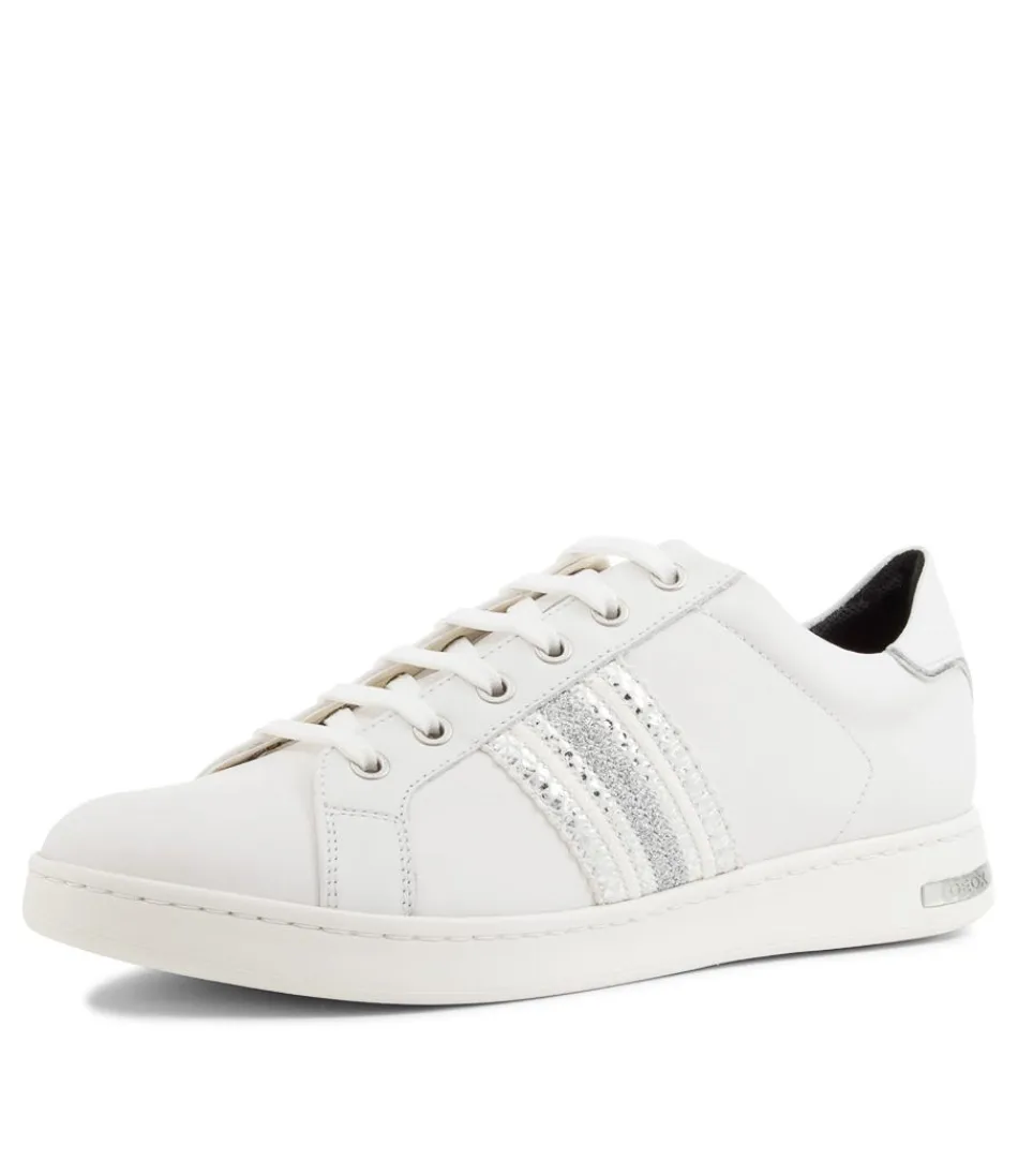 Women GEOX Comfort<Jaysen White Leather Sneakers