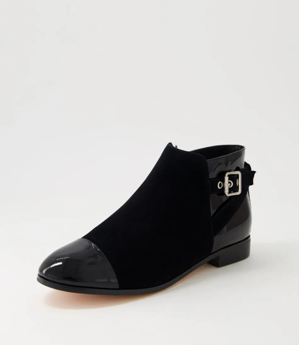 Women DJANGO & JULIETTE Boots<Jesie Black Patent Suede Ankle Boots