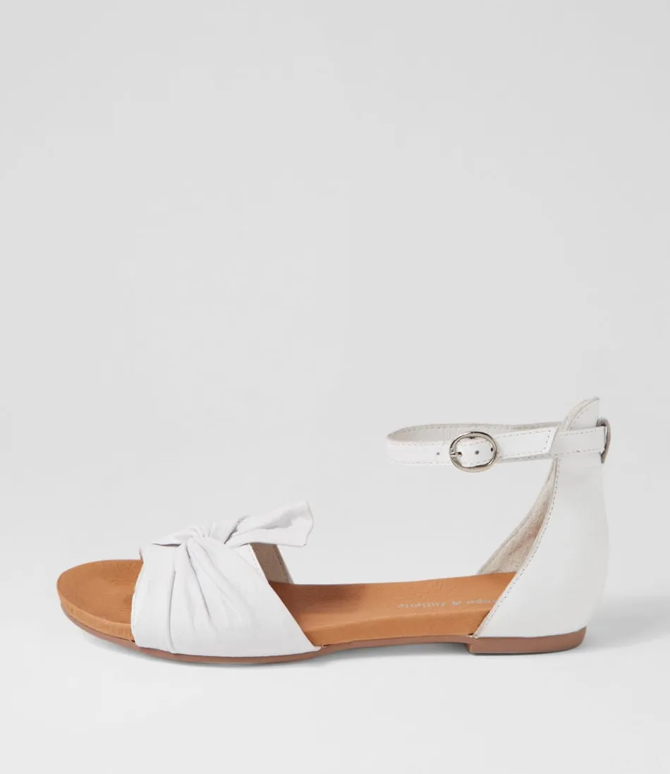 Women DJANGO & JULIETTE Flats<Jimeta White Leather Sandals