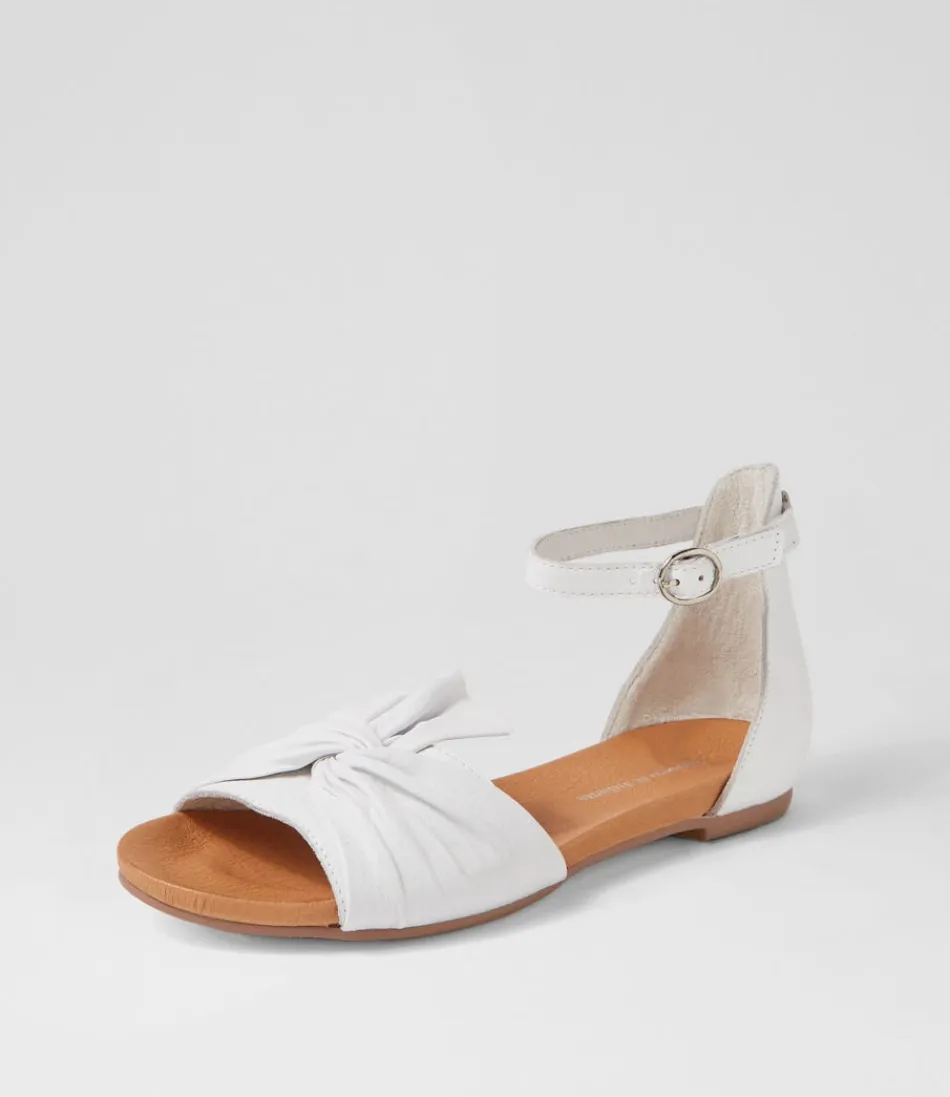 Women DJANGO & JULIETTE Flats<Jimeta White Leather Sandals