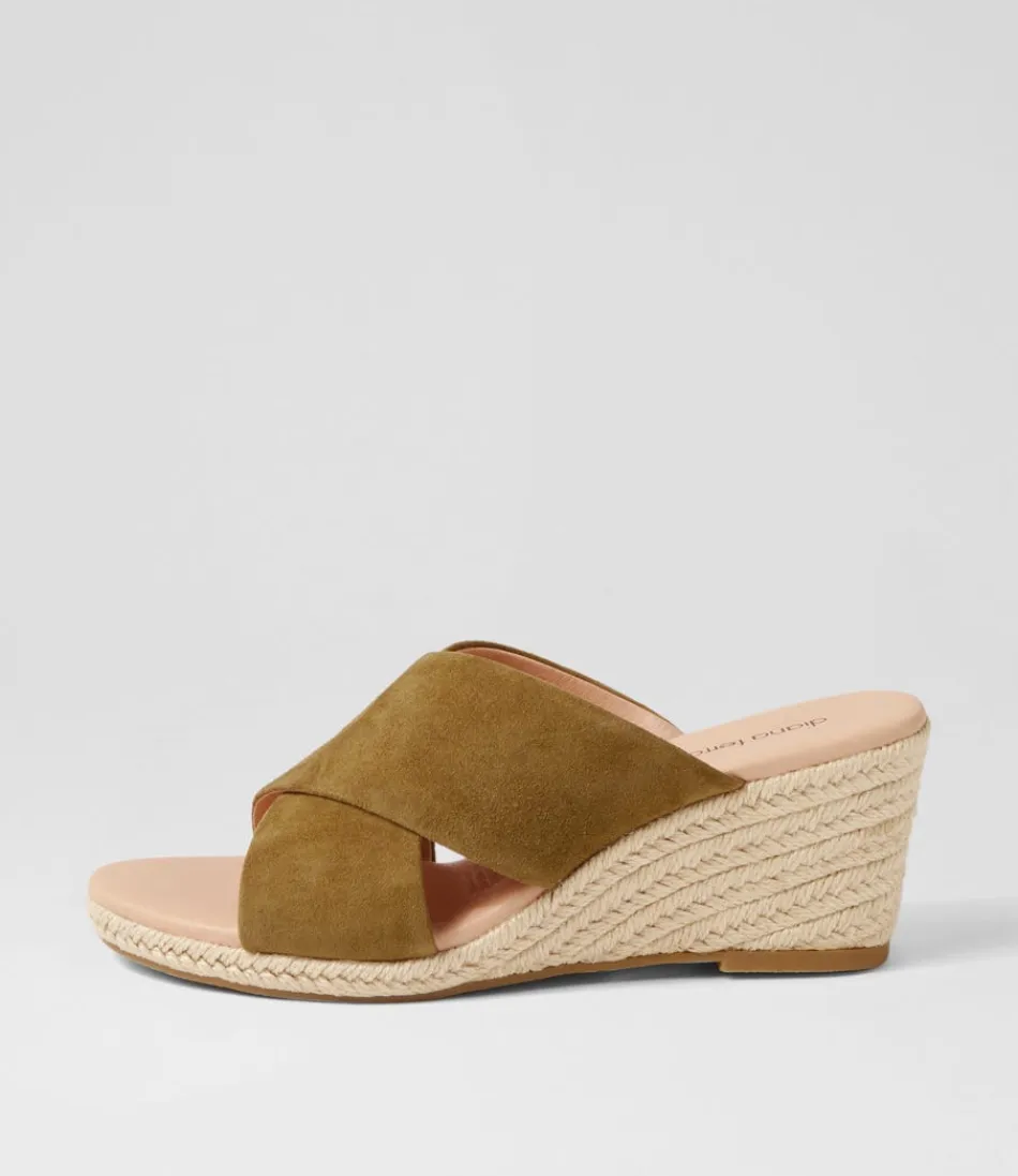 Women DIANA FERRARI Espadrilles<Jinna Khaki Suede Sandals