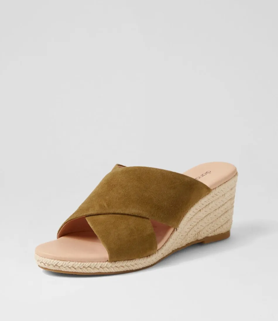 Women DIANA FERRARI Espadrilles<Jinna Khaki Suede Sandals