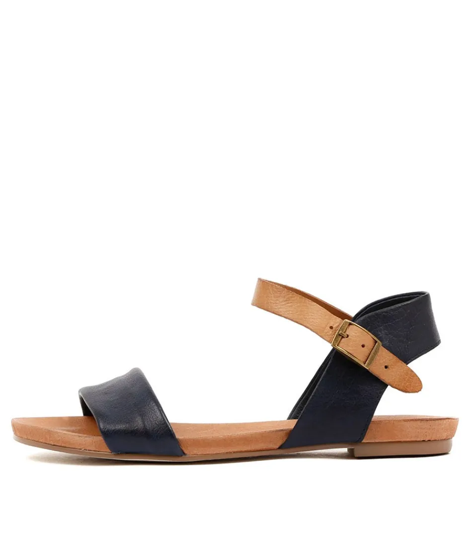 Women DJANGO & JULIETTE Flats<Jinnit Navy Tan Leather