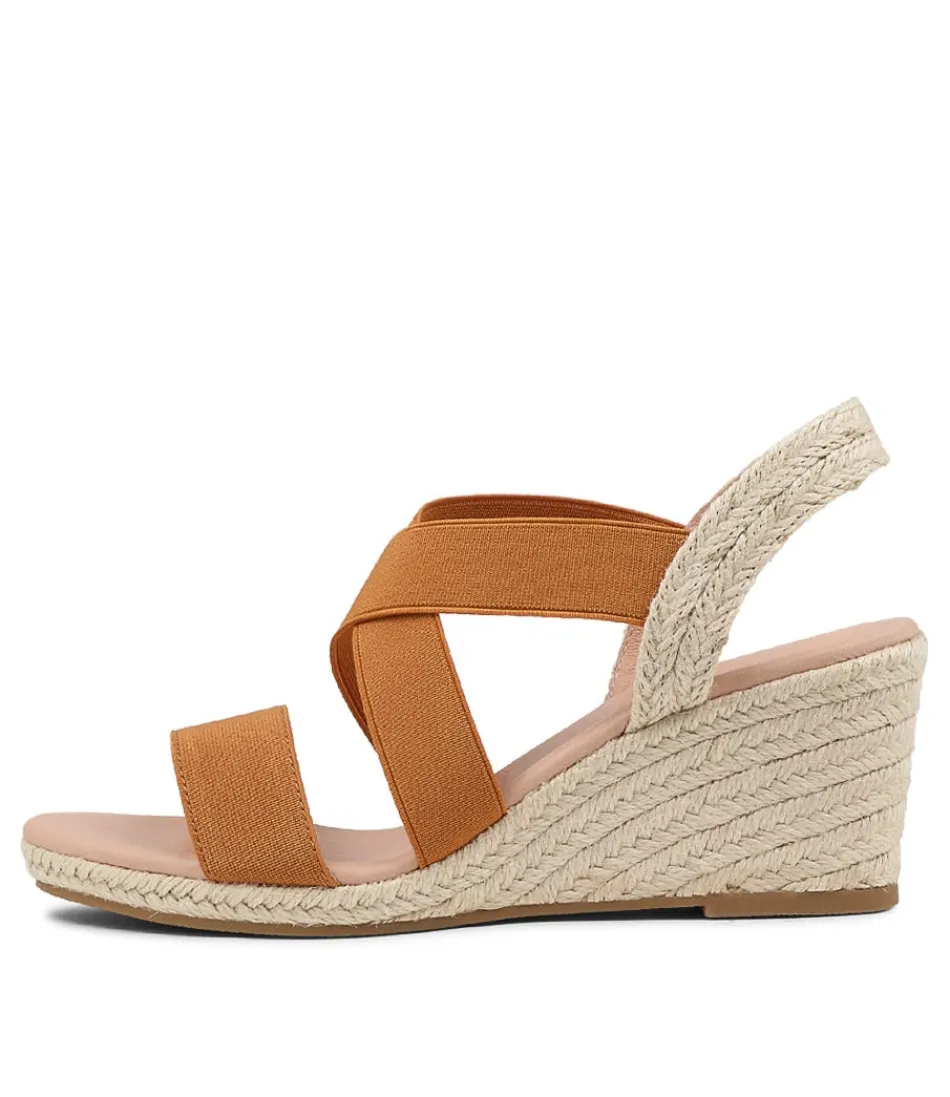 Women DIANA FERRARI Espadrilles<Jolli Tan Elastic Sandals