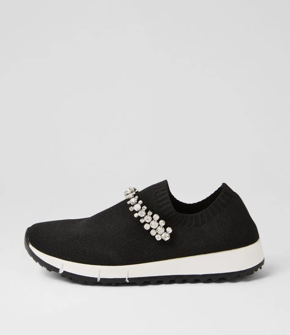 Women DJANGO & JULIETTE Sneakers<Jolo Black Silver Trim Fabric Sneakers