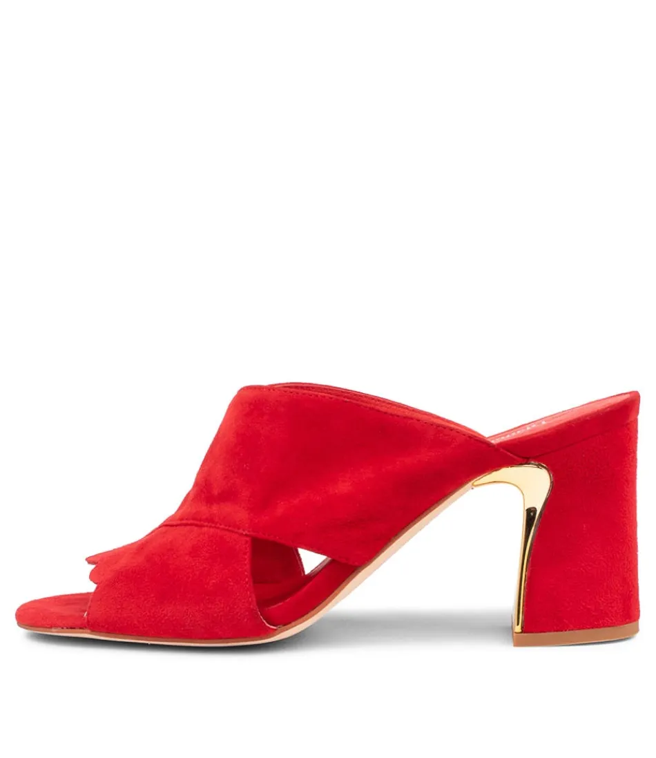 Women DJANGO & JULIETTE Heels<Kadmos Red Suede Mules