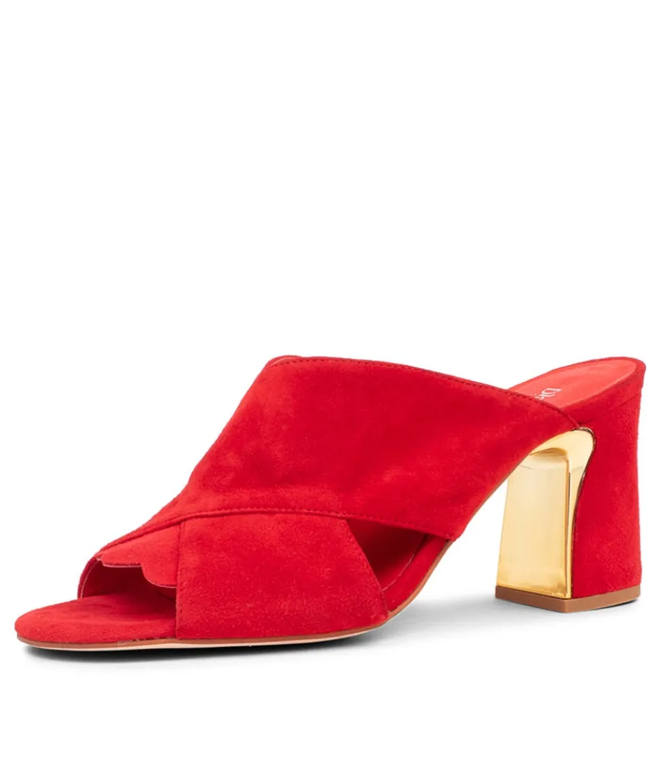 Women DJANGO & JULIETTE Heels<Kadmos Red Suede Mules