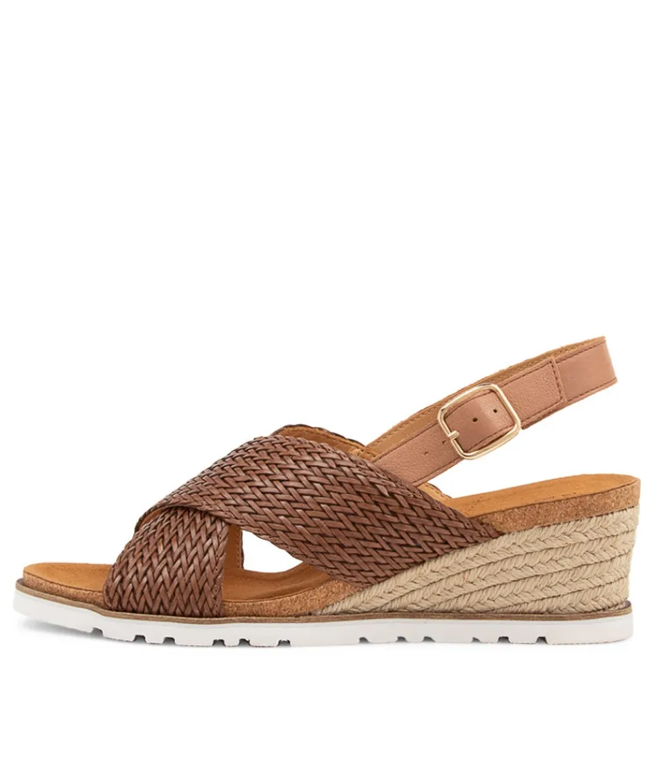 Women ZIERA Espadrilles<Kaeme W Cognac Weave Leather Sandals