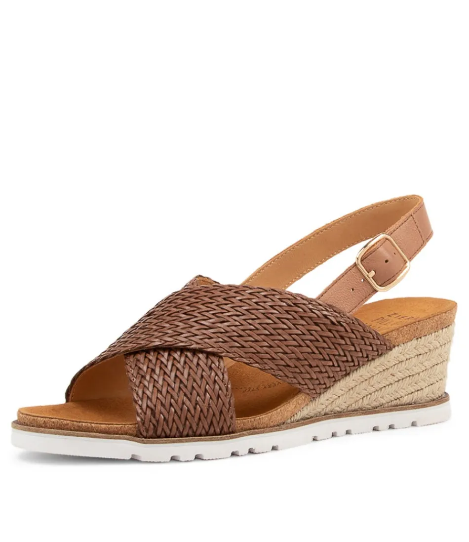 Women ZIERA Espadrilles<Kaeme W Cognac Weave Leather Sandals