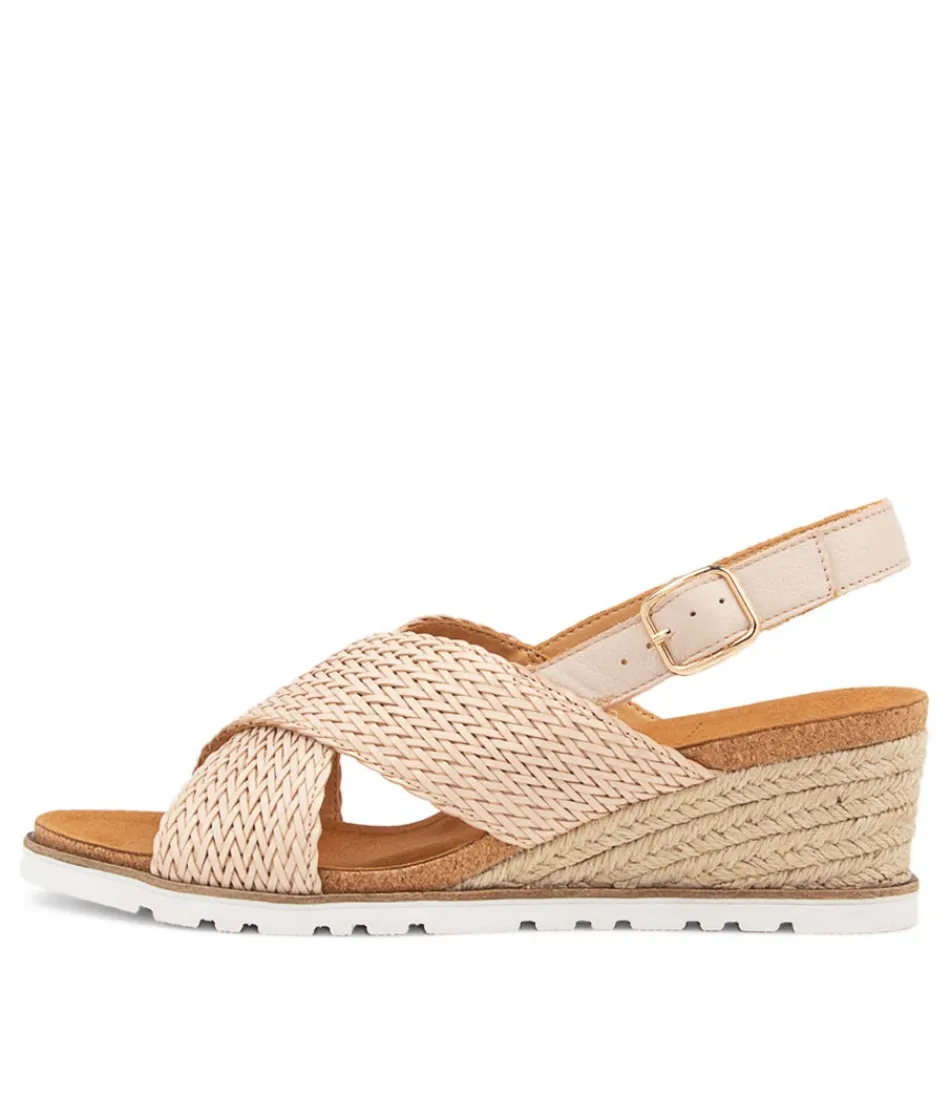 Women ZIERA Espadrilles<Kaeme W Nude Weave Leather Sandals