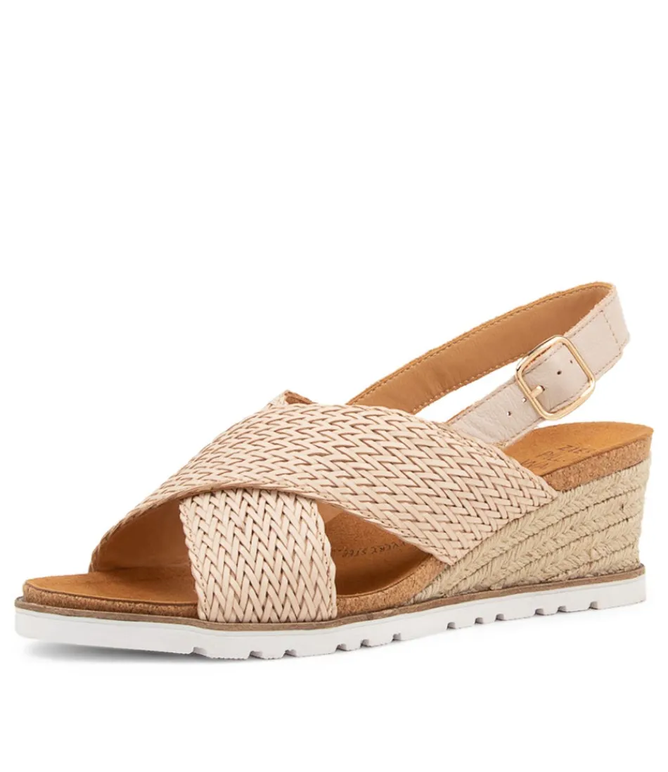 Women ZIERA Espadrilles<Kaeme W Nude Weave Leather Sandals