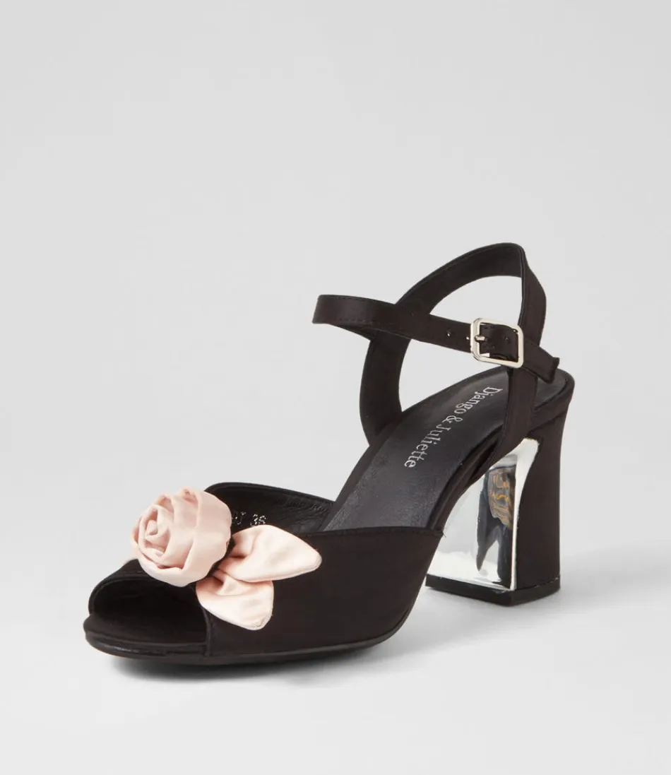 Women DJANGO & JULIETTE Heels<Kalice Black Nude Satin Sandals