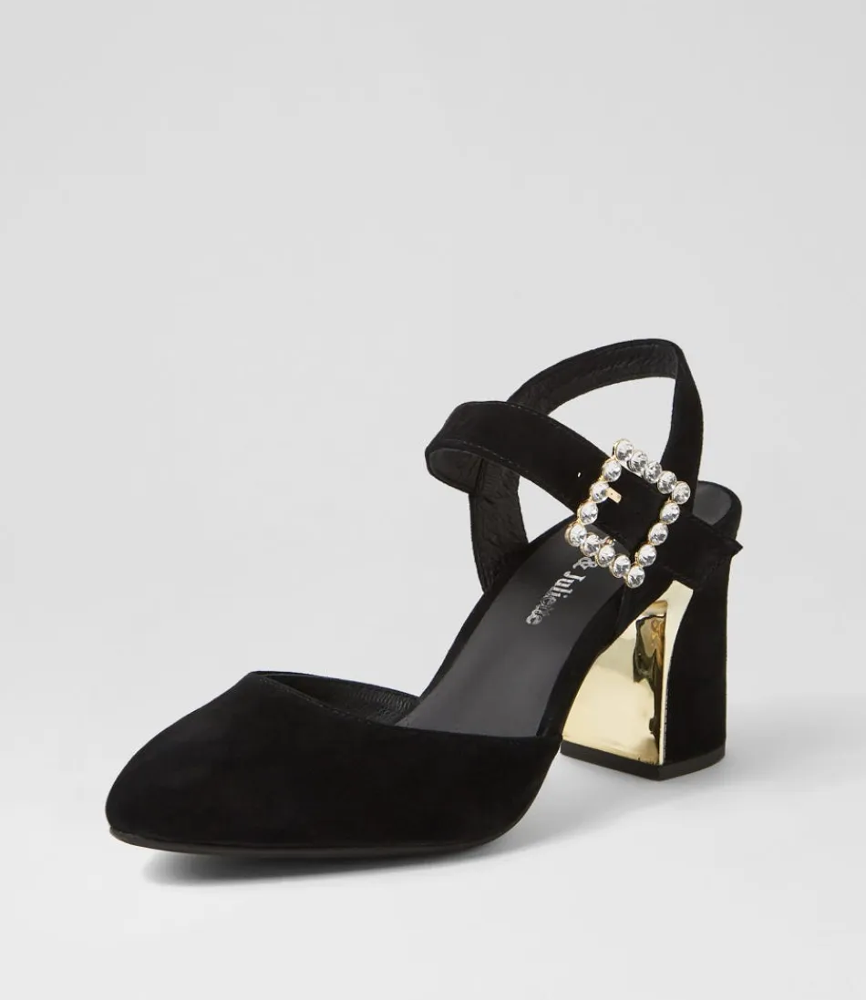 Women DJANGO & JULIETTE Heels<Kalsey Black Suede Heels