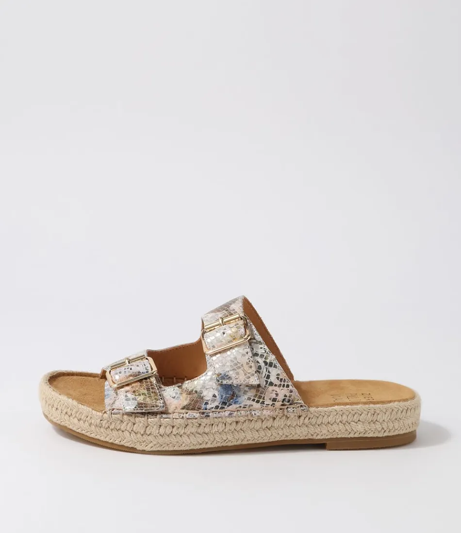 Women ZIERA Espadrilles<Kapila W Natural Multi Leather Sandals