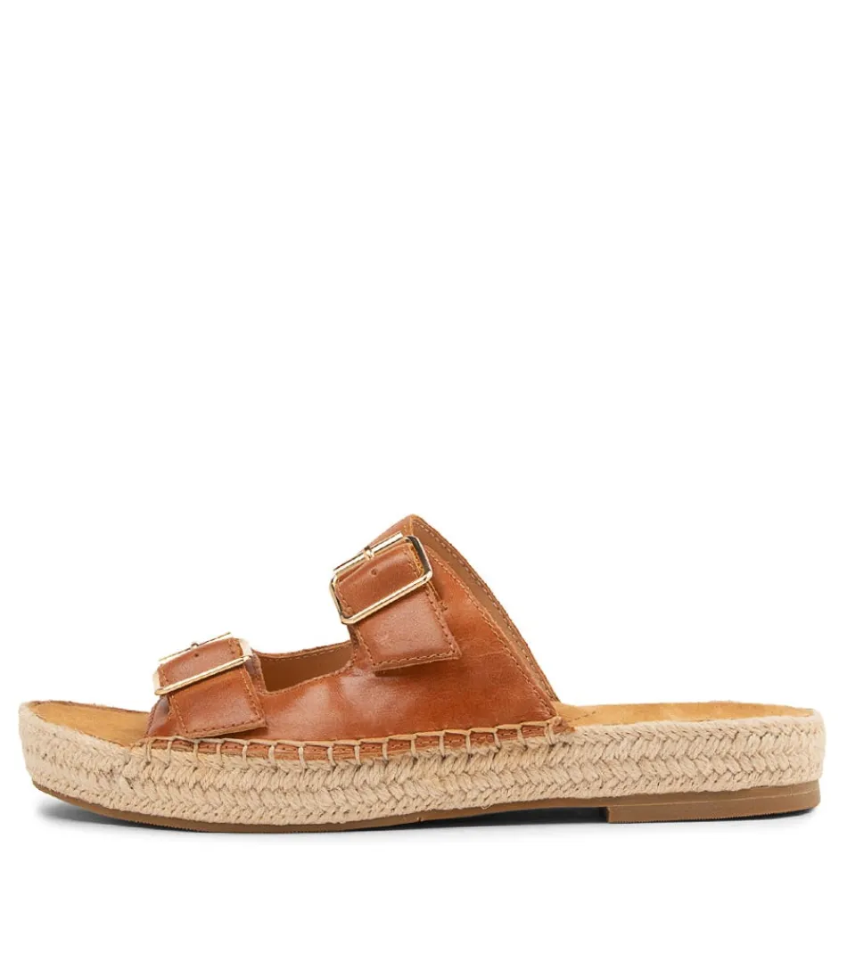 Women ZIERA Espadrilles<Kapila W Tan Leather Sandals