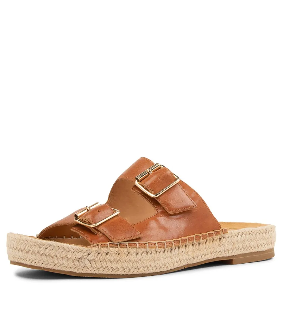 Women ZIERA Espadrilles<Kapila W Tan Leather Sandals